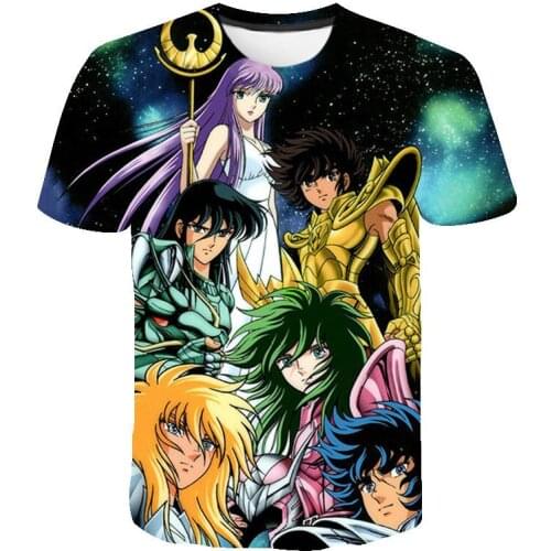New Summer 3D Printed T Shirts Saint Seiya Streetwear Boy Girl Kids Fashion Casual Men Women Children Short Sleeve T-shirt Anime