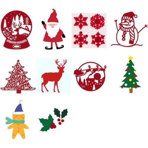 Hot Sale Winter Christmas Set Snowflake Elk Holly Tree Metal Cutting Dies Scrapbooking Paper DIY Cards Crafts Embossing Die Cuts