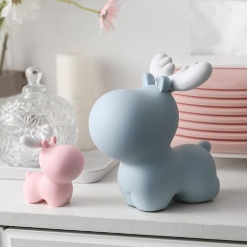 Elk Piggy Bank for Adults Kids Save Money Bank Resin Cash Coin Box Attracting Money Jar Nordic Style Home Decor Birthday Gift
