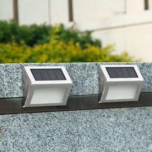 Hot Solar Step Lights Outdoor Waterproof Stainless Steel Led LED Deck Light For Balcony Garden Yard Fence Solar Path Stair Lamps