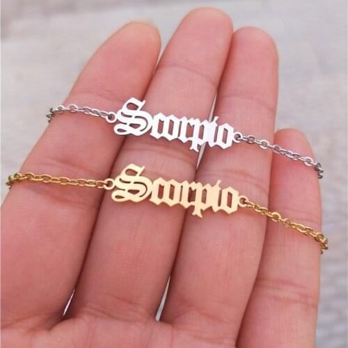 A Lot 12 Zodiac Sign Ankle Bracelet Capricorn Aquarius Pisces Aries Taurus Gemini Cancer Leo Virgo Libra Scorpio Anklet Women