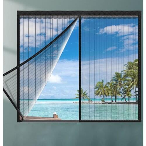 Magnetic Hands-free Mosquito Nets for Windows Velcro Self-adhesive Window Screen Mesh Summer Invisible Anti-Mosquito Net Curtain