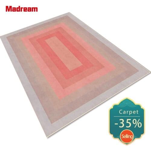 Madream Fashion Modern Girlish Pink Yellow Blue Green Frame Gradient Carpet Home Decor Bedroom Bedside Rug Cute Girl Room Mat