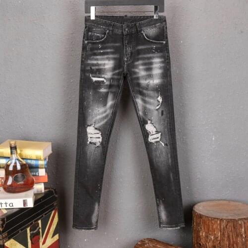 2021NEW Mens pants Dsquare ripped patch painted varnished mens Hole in the street d2 jeans