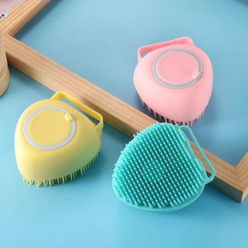 Soft Silicone Exfoliating Bath Scrub Brush Soft Brush Bristle Hair Scalp Massager Easy to Clean for Baby Men Women