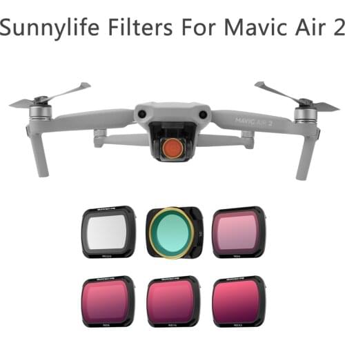 Sunnylife for DJI Mavic Air 2 Lens Filter MC UV Adjustable CPL ND PL Filters set ND16 ND32 ND4-PL ND8-PL For mavic air 2
