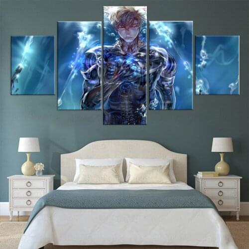 Wall Art Painting Pictures Canvas Printed Poster 5 Panel Aniem One Punch Man Genos Home Decor For Living Room Modern Artwork