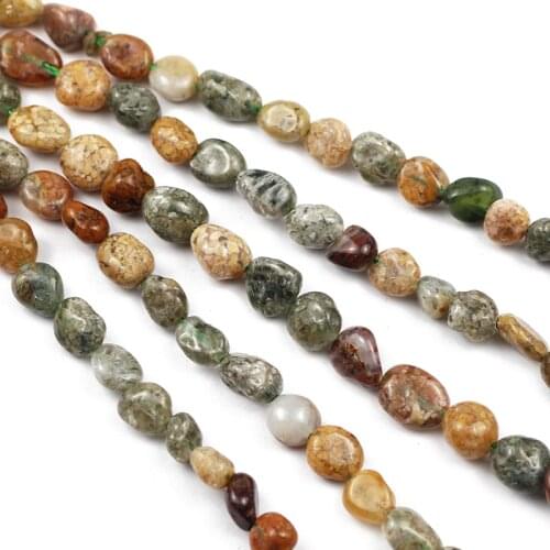 Natural Ocean Jaspers Beads 4~7mm Irregular Smooth Loose Spacer Beads For Jewelry DIY Making Bracelet Ear Studs Accessories 15"