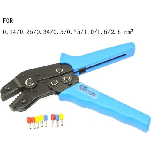 0.14-2.5 mm2 Wire Crimper multi tool Engineering Ratchet Crimping Pliers Bootlace Ferrule Crimping Tool Cord End Terminals