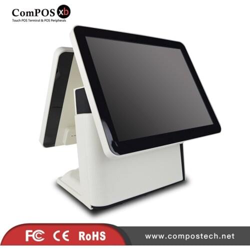 Good POS Machine Dual 15 Inch Touch Screen Capacitive Screen All In POS System For Restaurant Terminal