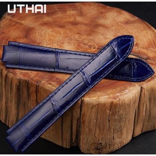 UTHAI F10 Genuine Leather Watchband Sport Loop band Bracelet Buckle Male Female watches 14mm 16mm 18mm 20mm 22mm Watch strap