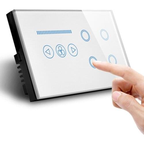 Type 147 Touch Switch Tempered Glass Panel Fan Speed Control 4 Gang Touch Switches UK Socket 16A With USB 8 Gang Switches