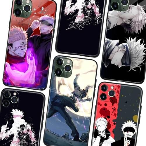 Sukuna Satoru Gojo Jujutsu Kaisen Glass Silicone Phone Case FOR iPhone SE 6s 7 8 Plus X XR XS 11 12 Mini Pro Max Cover Shell