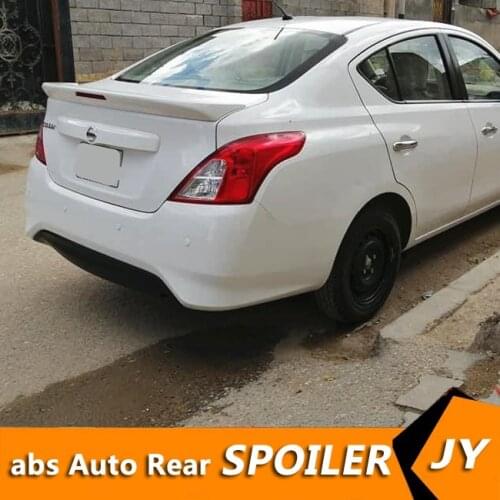 For Versa Spoiler 2011-2017 Nissan Sunny Sedan Spoiler jsdK ABS plastic Material Car Rear Wing Color Rear Spoiler