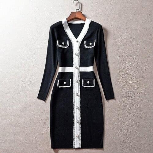 Модные трикотажные платья Twotwinchic China At AliExpress