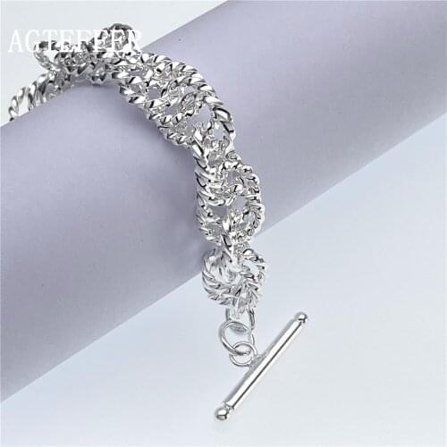 AGTEFFER 925 Sterling Silver High Quality Ladies Bracelet Multi-loop Charm Bracelet Jewelry Ladies Men Wholesale Wedding Gifts