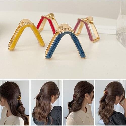 1PC Metal V Shape Hair Claw Women Hairpin Oil Drop Claw Hair Clip Temperament Lady Fashion Headwear Hair Accessory