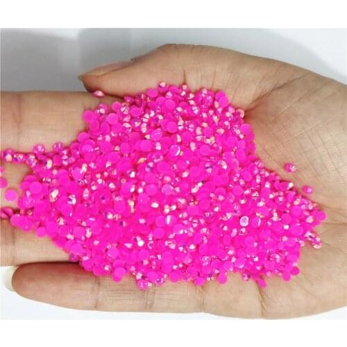 Jelly Rose Red AB Color 2mm,3mm,4mm,5mm,6mm Facets FlatBack Resin Rhinestone Nail Art Garment Decoration Stones/Beads