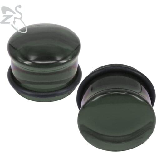 ZS 5-16MM I Pair Punk Clear Green Tunnels Plugs Men Women Transparent Glass Ear Stretcher Mushroom Ear Gauge Piercing Jewelry