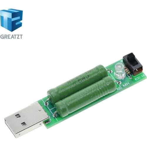 1pcs/lot USB Port Mini Discharge Load Resistor Digital Current Voltage Meter Tester 2A/1A With Switch 1A Green Led / 2A Red Led