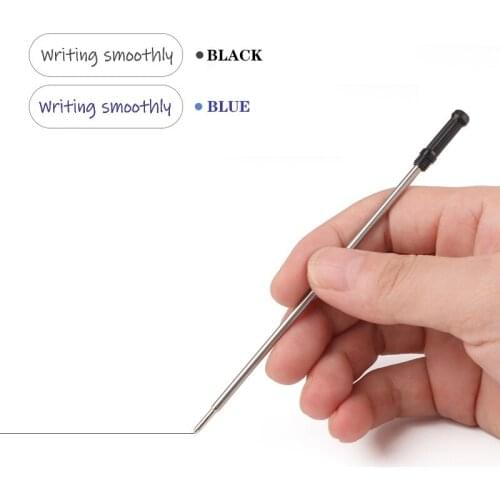 10 pcs/lot Metal Ballpoint Pen Refills Blue & Black Ink Medium Roller Ball Pens Refill School Office Stationery Gifts Supplies