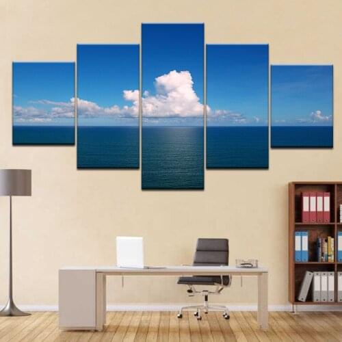 5 Panels Fashion beach ocean sea Skyline Paintings Wall Art 5 Piece Prints Pictures Canvas Painting Home Decor Artwork