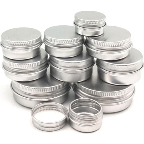 500pcs 5g/10g/15g/20g/30g/50g Aluminum Cosmetic Refillable Container Professional Cosmetics Container Cream Jar Pot Bottle