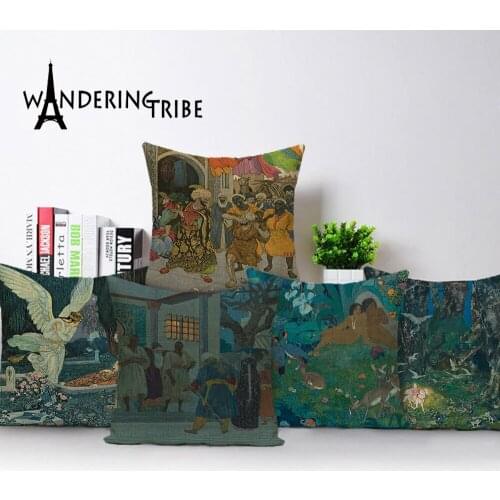Abstract Painting Cushion Case Colorful Living Room Cushion Covers Linen Pillow Case Decorative Car Bed Pillow Cover Kissenbezug