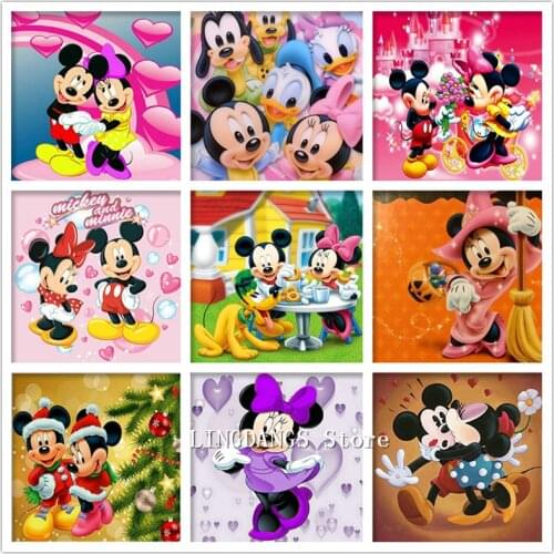 5D DIY Full Drill Diamond Painting Disney Disney Mickey Mini Cartoon Animal Diamond Embroidery Cross Stitch Art Home Decor Gift