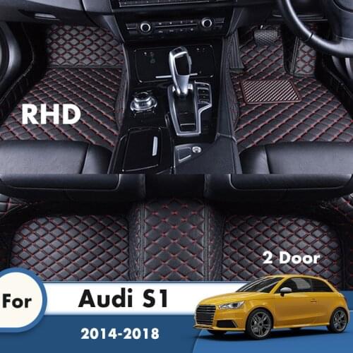 RHD Custom Car Floor Mats For Audi S1 2 Door 2018 2016 2017 2016 2015 2014 Car Accessories interior Carpet Car Styling Foot Pads