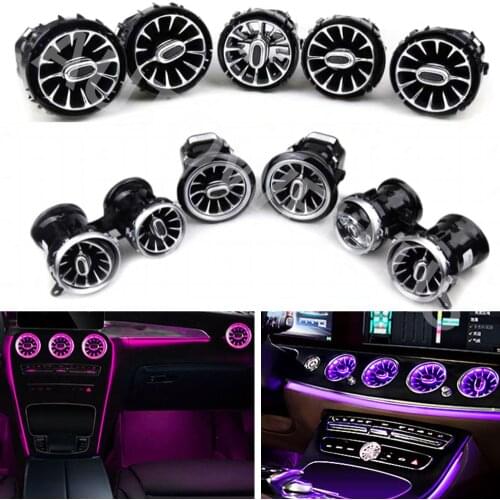 Car nozzles neon led light front air vent ambient light conditionar outlet atmosphere light for Benz C GLC E W205 X253 W213