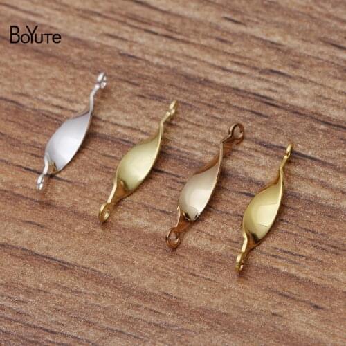 BoYuTe (100 Pieces/Lot) 16MM Length Metal Brass Twisted Connecting Stick Diy Handmade Jewelry Accessories Parts