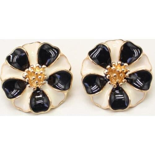 Qingdao jewelry fresh Cloisonne drop glaze enamel flowers personalized simple earrings earrings earrings