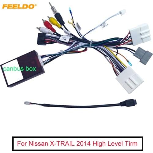 FEELDO Car 16pin Audio Wiring Harness With Canbus Box For Nissan X-TRAIL Aftermarket Stereo Installation Wire Adapter