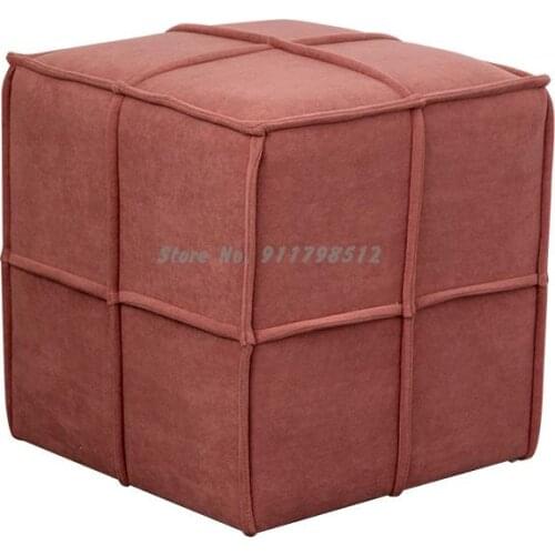 Italian leather stool small stool lazy household small bench shoe changing stool sofa stool low stool light luxury Nordic square