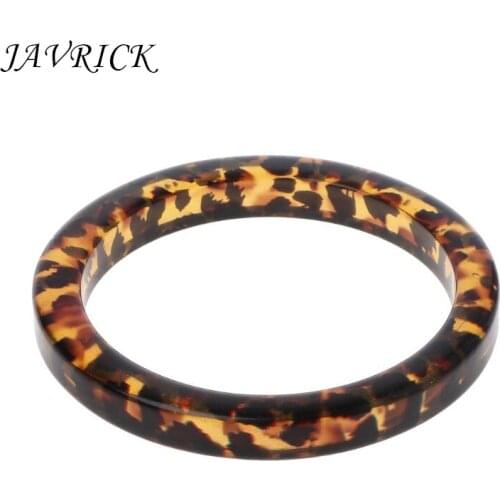JAVRICK Tortoiseshell Acrylic Bracelet Resin Brown Leopard Mottled Bangle Women Jewelry