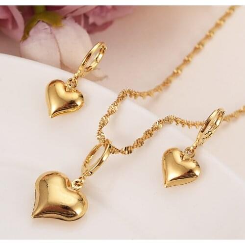 Necklace Earring Set Women Party wedding bridal heart Jewelry Sets daily wear mother gift DIY charms women girls lover Jewelry