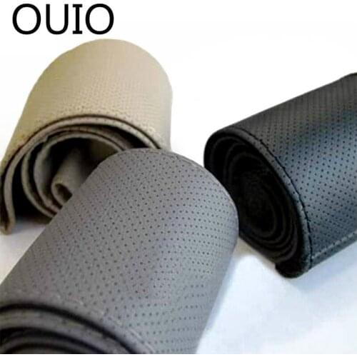 OUIO Car steering wheel cover Leather Hand stitching For BMW F30 E39 E60 E90 E36 F30 F10 X6 X1 E87 m Mini Cooper R56 R55 F55