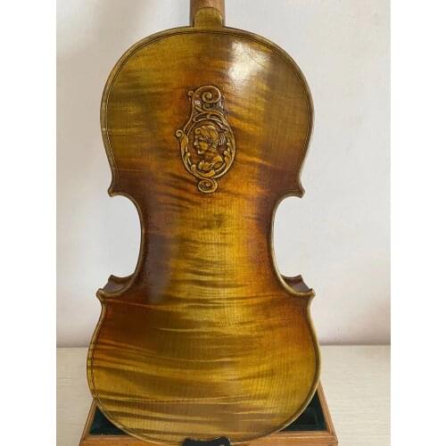Master 4/4 violin Stradi model flamed maple back spruce top hand carved