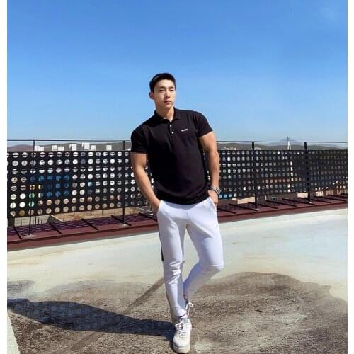 2021 Summer New Mens Polo Shirt Solid Color Fashion Casual Cotton Short Sleeve Polo Shirt Mens Business Work shirts for men