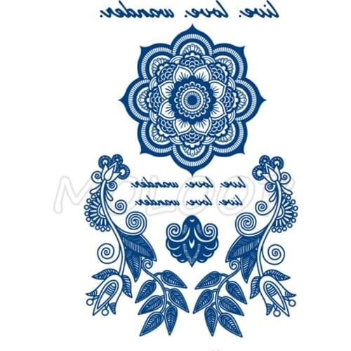 Juice Tattoo Sticker Datura Flowers Vine Letter Waterproof Temporary Makeup Fake Tatoo for Women Men Lasting To 5 -15 Days