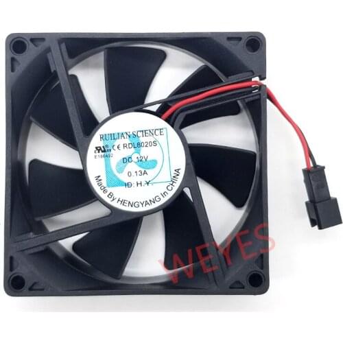 NEW RDL8020S DC12V 0.13A 80*80*20MM 2 wire cooling fan