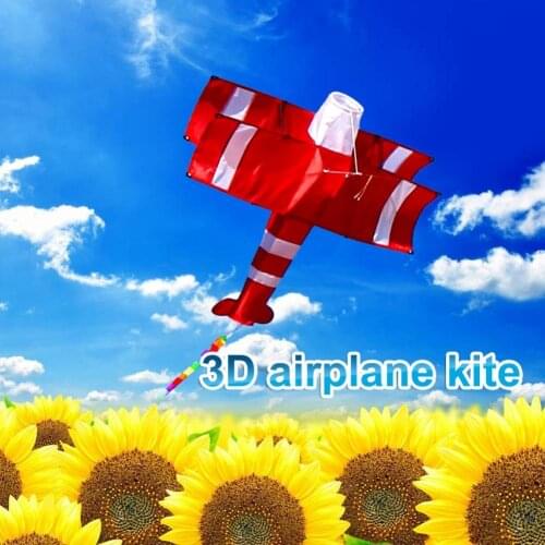 Plane Kite 3D Large Plaid Cloth Red Airplane Kite Toy for Gift