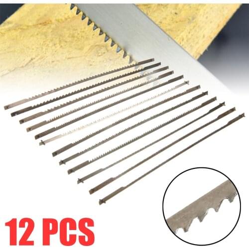 12x Pinned Scroll Saw Blades Woodworking Tools Accessories 127mm Black Durable Convenient