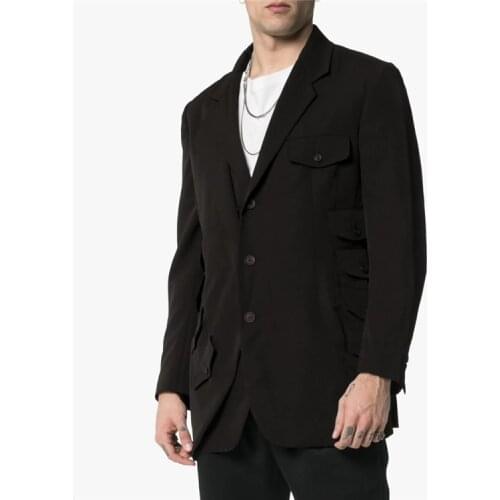 S-6XL!!2020 Europe and America men loose suit joker autumn and winter holiday two suits for young people multi-pocket jacket