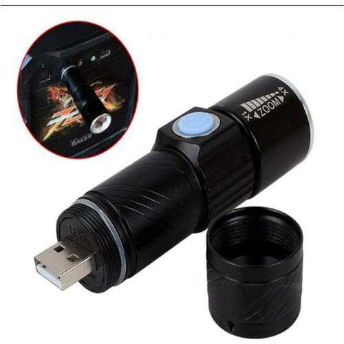 3 Mode Tactical Flash Light Torch Mini Zoom Rechargeable Powerful USB LED Flashlight AC Lanterna For Outdoor Travel Pocket Tools