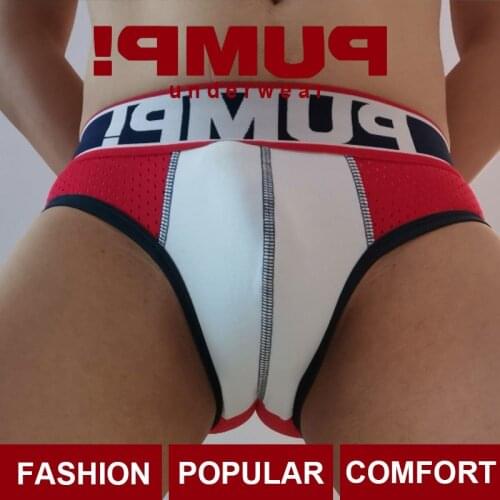 Brand Cotton Print Low waist Sexy Undenwear Men Jockstrap Briefs InnerwearBikini Gay Men Underwear Male Jock Strap Funny Cueca