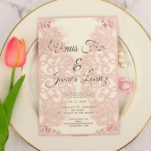 1pcs sample free shipping Laser Cut Pearl Paper wedding invitation cards for wedding engagement shower birthday party cover