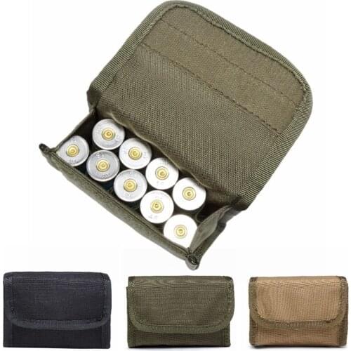 CQC 10 Round 12Gauge 12GA Ammo Shell Tactical Molle Pouch Military Army Hunting Bandolier Cartridge Magazine Holder Bag