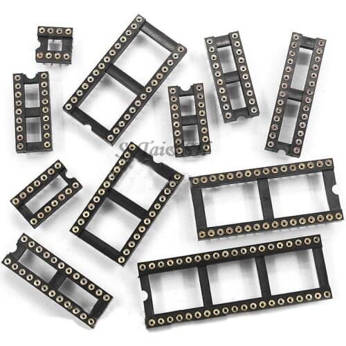 10PCS Round Hole IC socket Connector DIP 6 8 14 16 18 20 24 28 40 pin Sockets DIP6 DIP8 DIP14 DIP16 DIP18 DIP20 DIP28 DIP40 pins